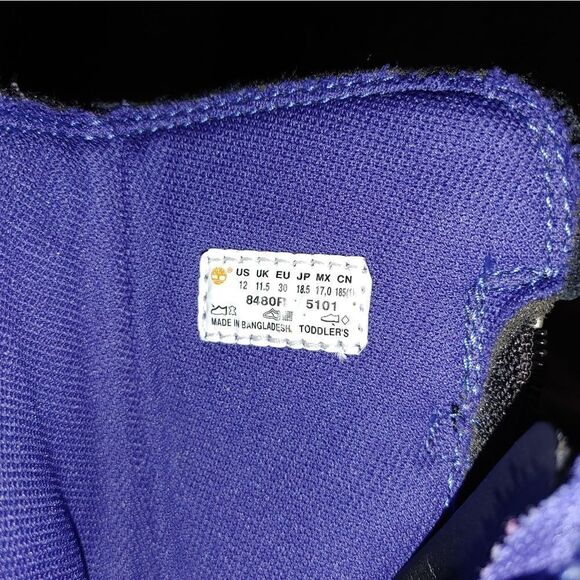 Timberland toddler leather boots black size 12.    170 - Picture 10 of 12